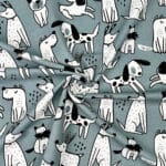 French Terry – Sommersweat – Hunde – Dusk Blue