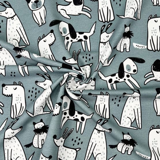 French Terry – Sommersweat – Hunde – Dusk Blue