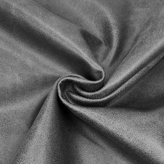 Kunstleder – Shiny Suede Look – Dark Grey Strukturiert
