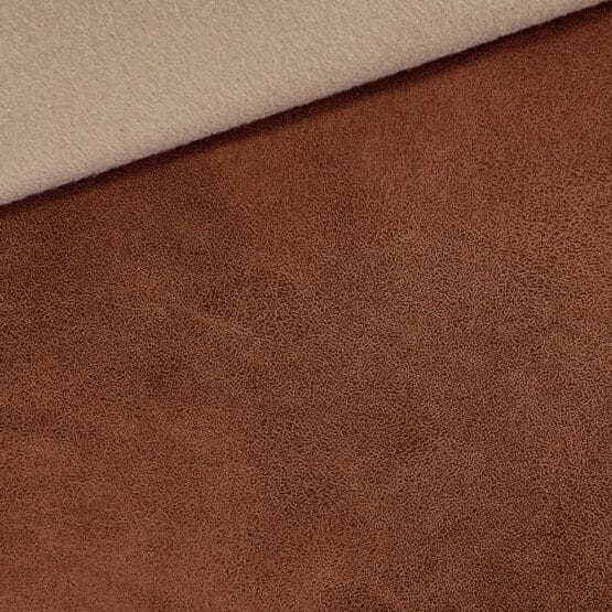 Kunstleder Shiny Suede Look Dunkles Lederbraun Strukturiert 2