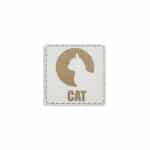 Label „Cat Silhouette“ – 40 x 40 mm – Staubweiß/Gold