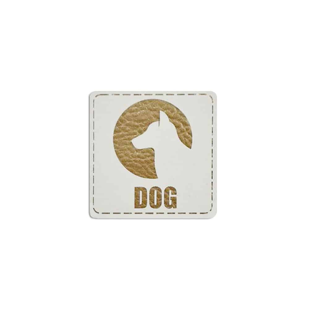 Label Dog Silhouette 40 X 40 Mm Staubweiss Gold Label Dog Silhouette 40 X 40 Mm Staubweiss Gold