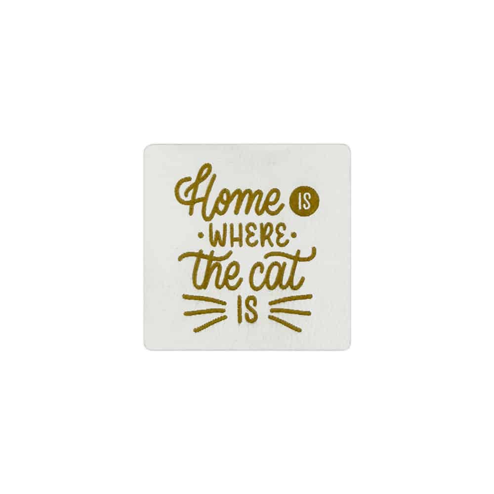 Label Home Is Where That Cat Is 40 X 40 Mm Cremeweiss Label Home Is Where That Cat Is 40 X 40 Mm Cremeweiss