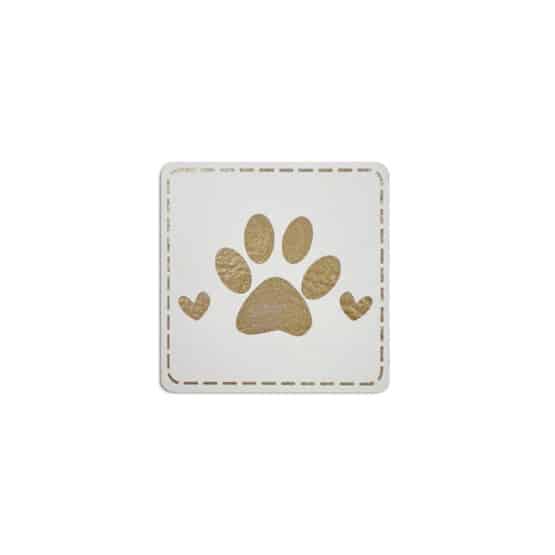 Label Paw Hearts 40 X 40 Mm Staubweiss Gold