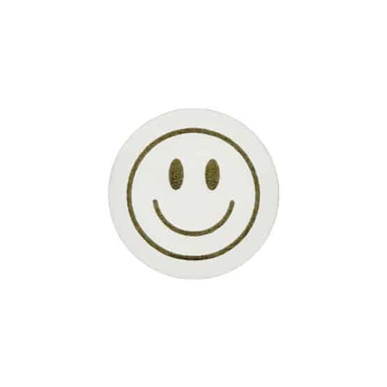 Label Rund Happy Face 42 X 42 Mm Wollweiss