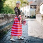 Leichter Canvas Blockstreifen Rot Helles Cassis 2 Mu