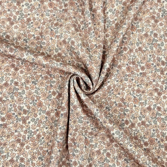 Rippenjersey – Mini Blush Flowers – Helles Beige
