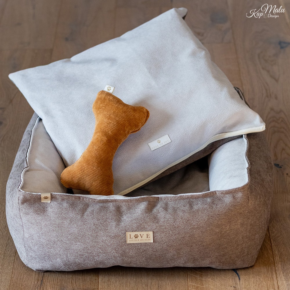 Diy Stoffe Inspiration 588j Hundekoerbchen Tierbett Tierkoerbchen Animal Katzenkoerbchen Velour Deko Dunkles Smoky Beige Sand Beige Label Kissen