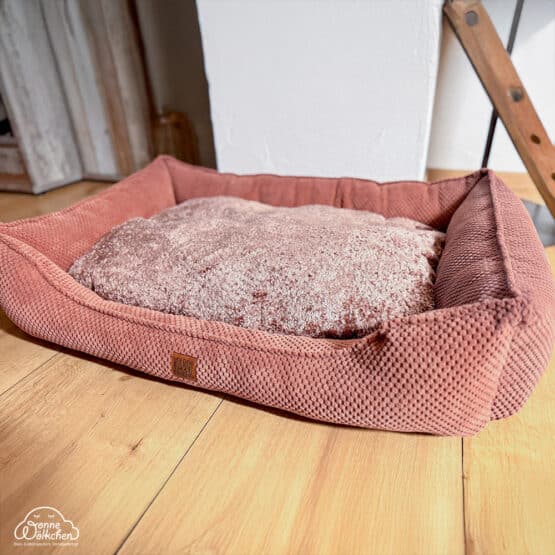 Diy Stoffe Inspiration 588u Hundekoerbchen Tierbett Tierkoerbchen Animal Katzenkoerbchen Velvet Strukturiert Dark Soft Blush Shiny Boucle Antique Rose