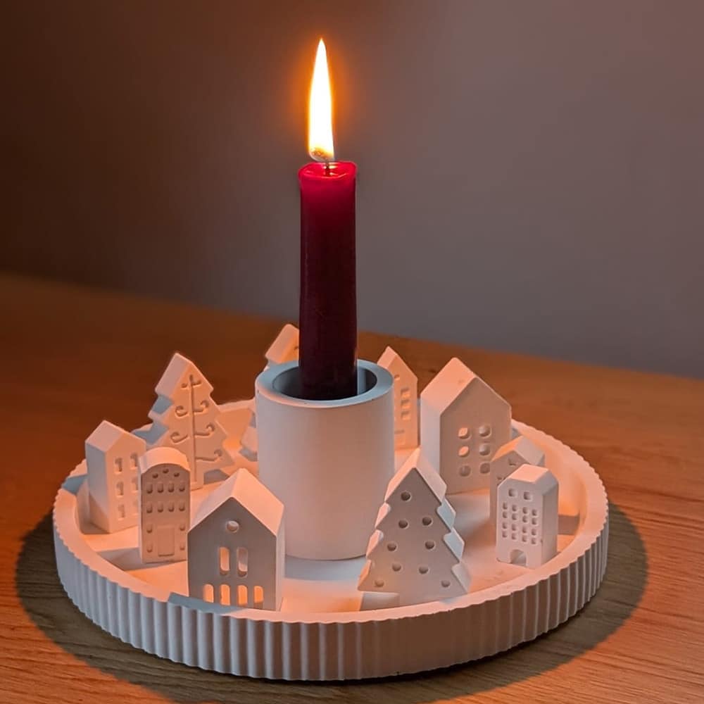 Diy Stoffe Inspiration 589e Giessen Formen Silikon Kerzen Weiss Schale Haus Haeuser