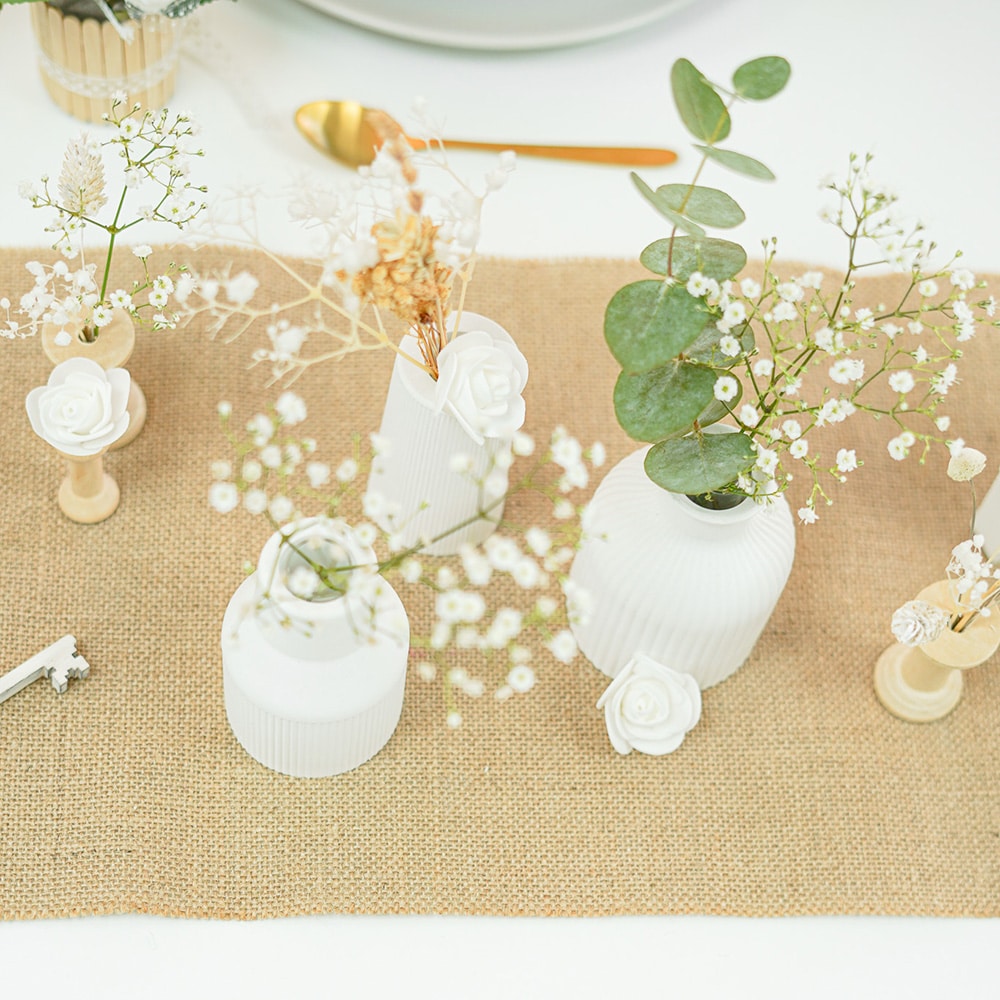 Diy Stoffe Inspiration 591e Giessen Formen Silikon Weiss Vase Haeuser Jute Basteln