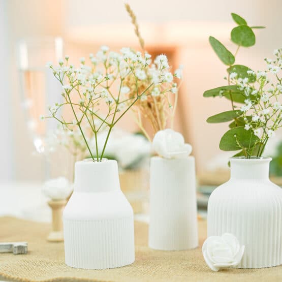 Diy Stoffe Inspiration 591g Giessen Formen Silikon Weiss Vase Haeuser Jute Basteln