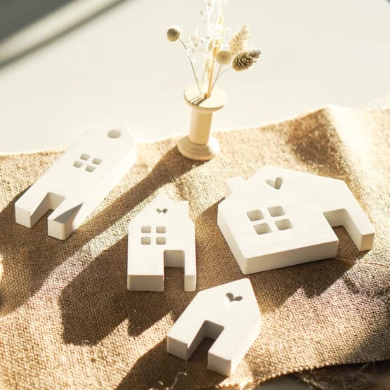 DIY Stoffe Inspiration - Gießen - Formen Silikon - Weiß - Häuser