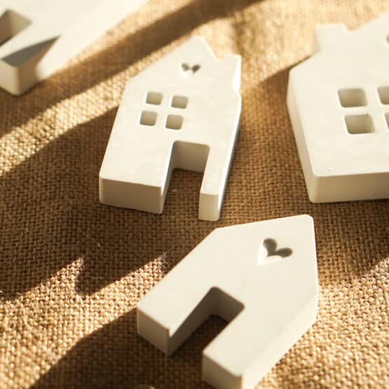 DIY Stoffe Inspiration - Gießen - Formen Silikon - Weiß - Häuser