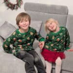 Diy Stoffe Outfit 580u Sweater Partnerlook Weihnachten Alpenfleece Happy Gingerbread Dunkles Gruen