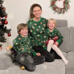 Diy Stoffe Outfit 580v Sweater Partnerlook Weihnachten Alpenfleece Happy Gingerbread Dunkles Gruen