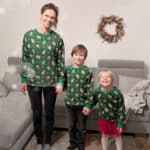 Diy Stoffe Outfit 580w Sweater Partnerlook Weihnachten Alpenfleece Happy Gingerbread Dunkles Gruen