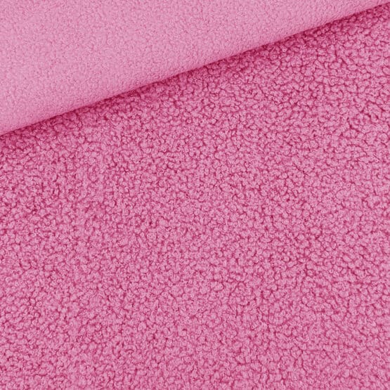 Double Face Boucle Teddyfleece Helles Pink