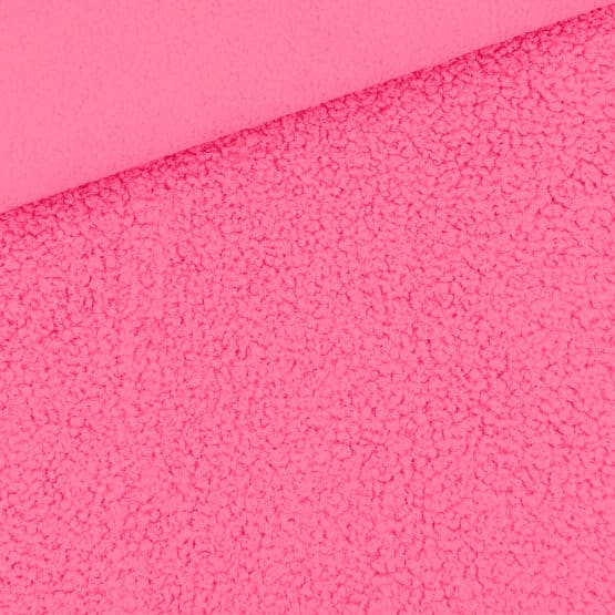 Double Face Boucle Teddyfleece Neon Pink 1