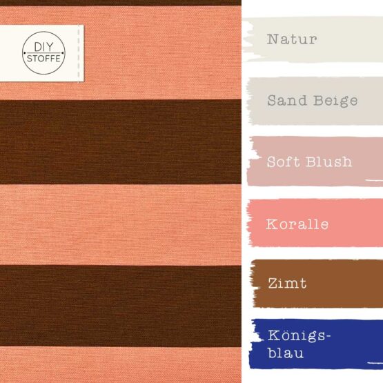 Farbkombi Leichter Canvas Blockstreifen Light Coral Caramel