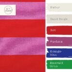 Farbkombi Leichter Canvas Blockstreifen Rot Helles Cassis