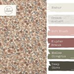 Farbkombi Rippenjersey Mini Blush Flowers Helles Beige