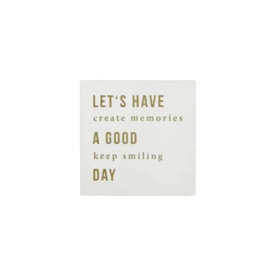 Label Let´s Have A Good Day - 40 x 40 mm - Cremeweiß