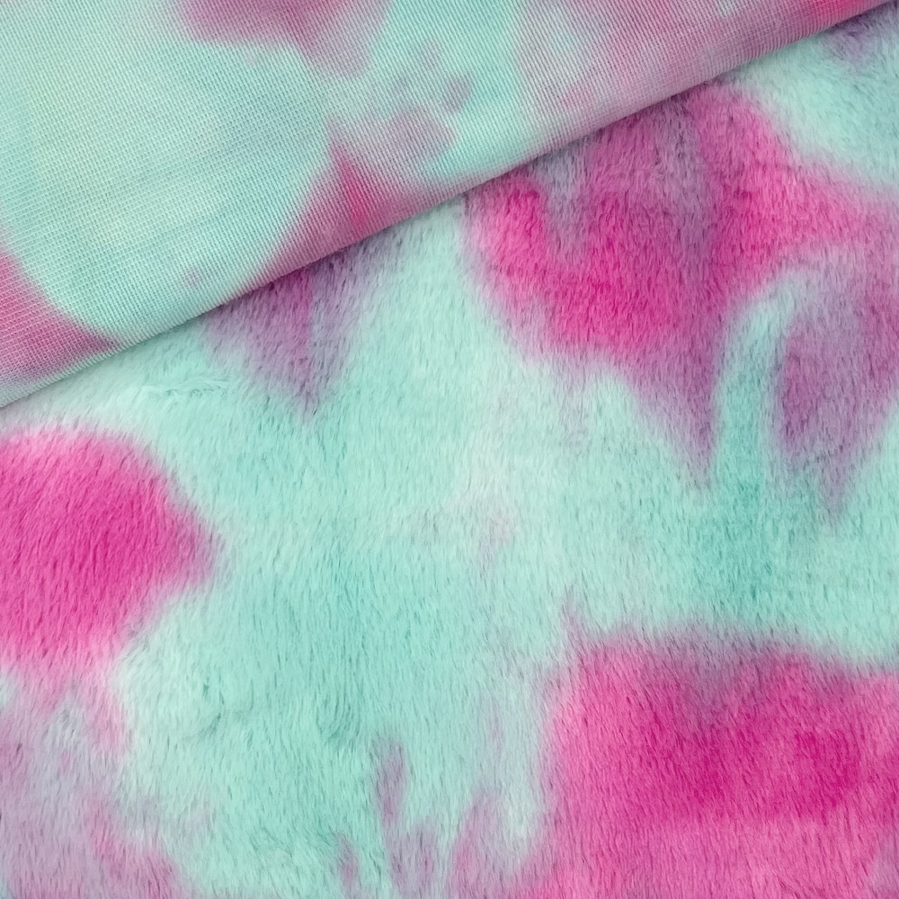 Plueschfleece Cute Monster Mint Pink 2 Plueschfleece Cute Monster Mint Pink 2