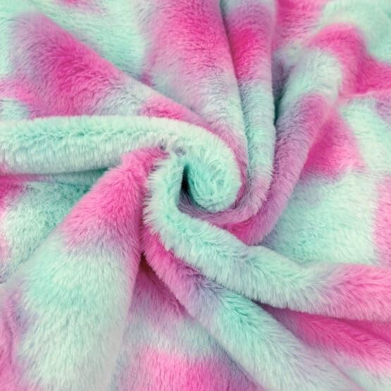 Plüschfleece – Cute Monster – Mint/Pink