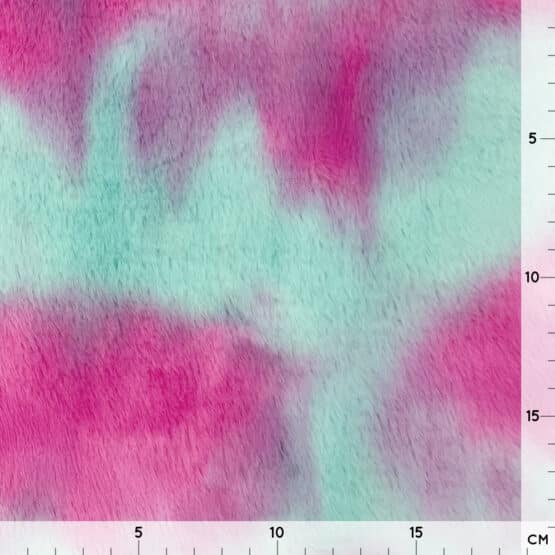 Plüschfleece – Cute Monster – Mint/Pink