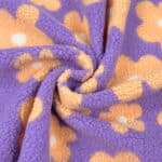 Teddyfleece Big Flowers Dunkles Lavendel 3