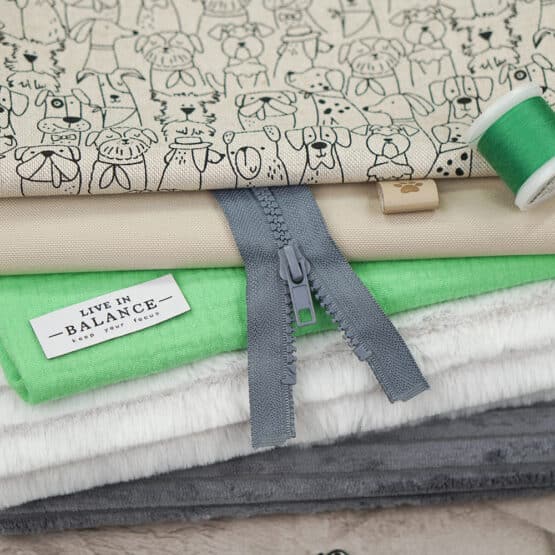 DIY Stoffmix - Garn - Label - Reißverschluss