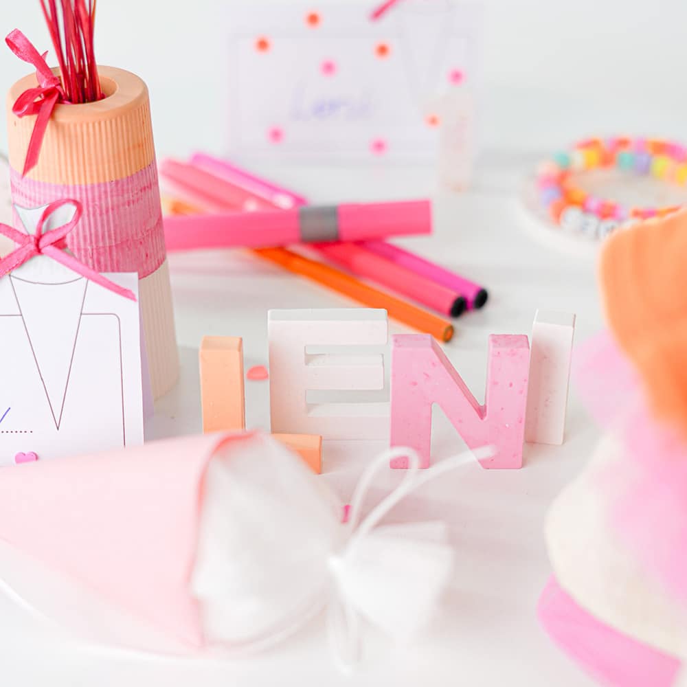 Diy Stoffe Inspiration 593g Schultuete Streifen Orange Pink Silikonform Bastelvorlage