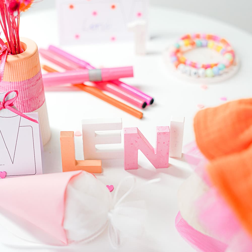 Diy Stoffe Inspiration 593j Schultuete Streifen Orange Pink Silikonform Bastelvorlage