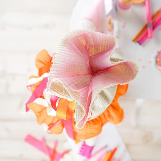 DIY Stoffe Inspiration - Schultüte Streifen Orange Pink