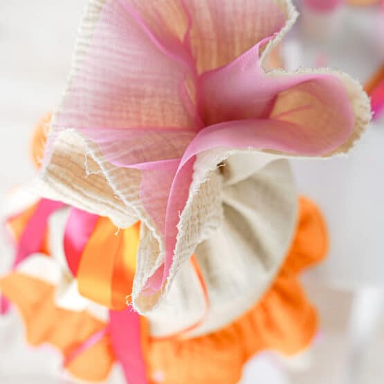 DIY Stoffe Inspiration - Schultüte Streifen Orange Pink