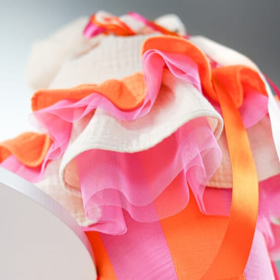 DIY Stoffe Inspiration - Schultüte Streifen Orange Pink