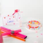 Diy Stoffe Inspiration 594k Schultuete Streifen Orange Pink Buchstabenperlen Kunststoffperlen Farbig