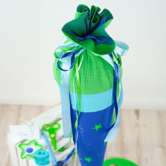 Diy Stoffe Inspiration 594p Schultuete Seesterne Aqua Blau Plottermotiv