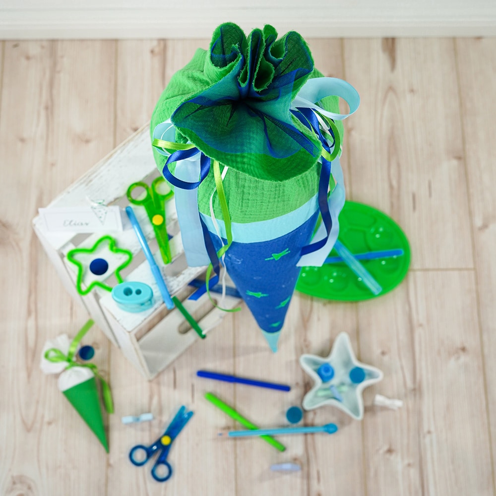 Diy Stoffe Inspiration 594r Schultuete Seesterne Aqua Blau Silikonform Plottermotiv Bastelvorlagen