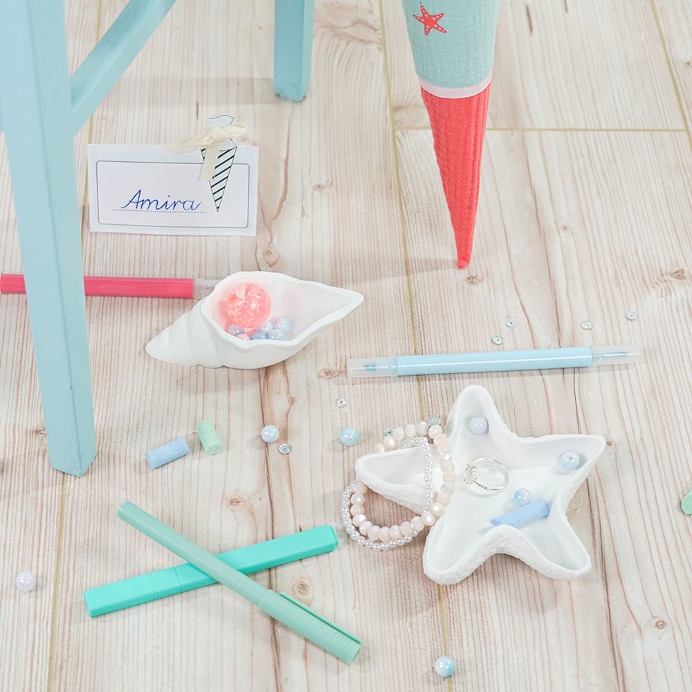 Diy Stoffe Inspiration 595g Schultuete Seesterne Mint Koralle Bastelvorlagen Silikonform Muscheln