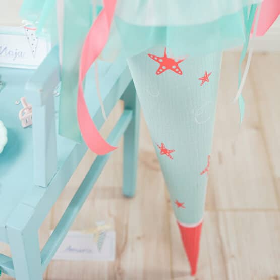 DIY Stoffe Inspiration - Schultüte Seesterne - Mint Koralle - Plottermotiv