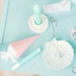 Diy Stoffe Inspiration 595s Schultuete Seesterne Mint Koralle Bastelvorlagen Silikonform Muscheln Kerzenhalter