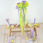 Diy Stoffe Inspiration 596n Schultuete Streifen Lavendel Gelb Silikonform Vase Buchstaben Untersetzer Bastelvorlage