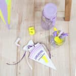 Diy Stoffe Inspiration 596v Schultuete Streifen Lavendel Gelb Silikonform Buchstaben Bastelvorlage