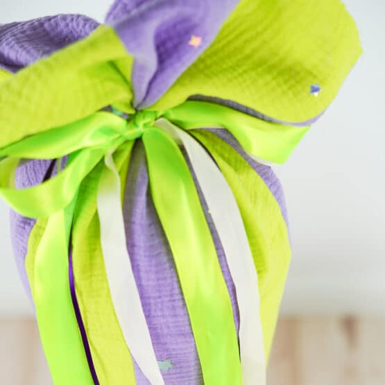 DIY Stoffe Inspiration - Schultüte Streifen Lavendel Gelb