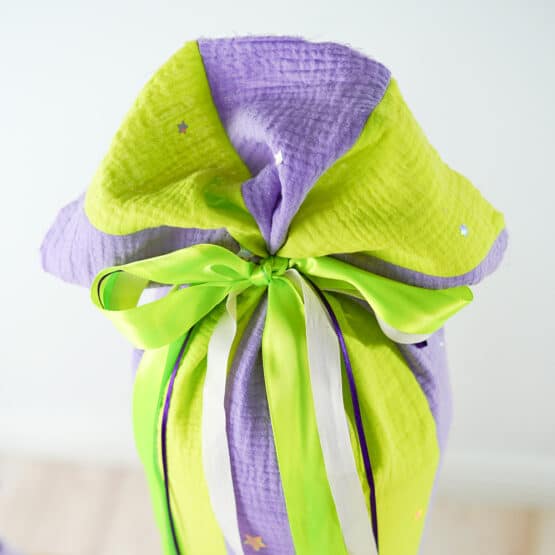 DIY Stoffe Inspiration - Schultüte Streifen Lavendel Gelb