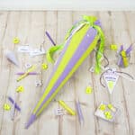 Diy Stoffe Inspiration 597i Schultuete Streifen Lavendel Gelb Silikonform Buchstaben Untersetzer Bastelvorlage