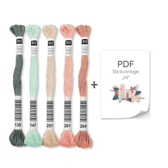 Diy Stoffe Stickset Hi Florales Motiv