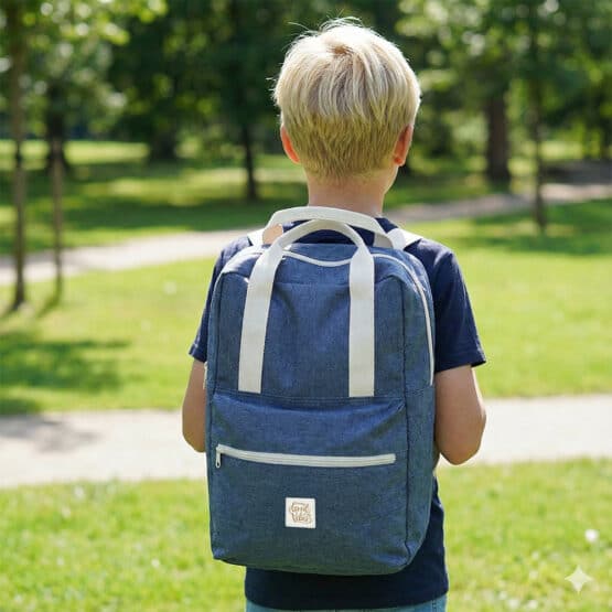 Rucksack Velours Dekostoff Smoky Jeansblau Meliert Kik